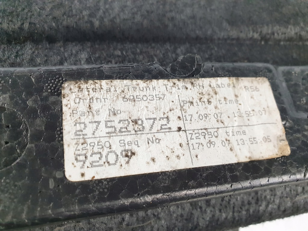 фото №4, Оббивка обшивка багажника ліва mini cooper r56