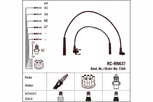 Дроти запалювання clio 1.2 1.4 90- ngk Ціна