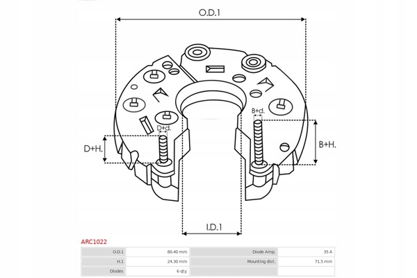 Диодный мост диодный генератора opel as-pl Оригинал