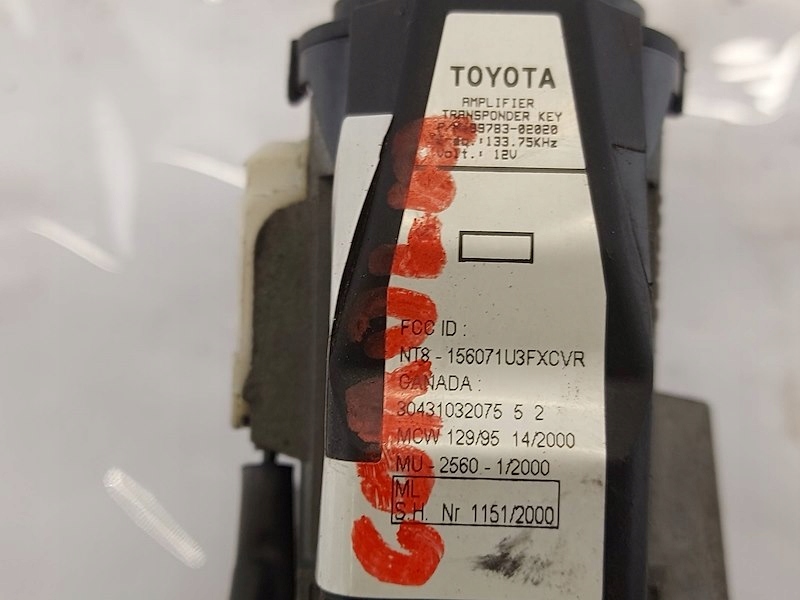 фото №8, Замок зажигания зажигания toyota corolla e12 45020-02-4 valeo иммобилайзер 89783-02020