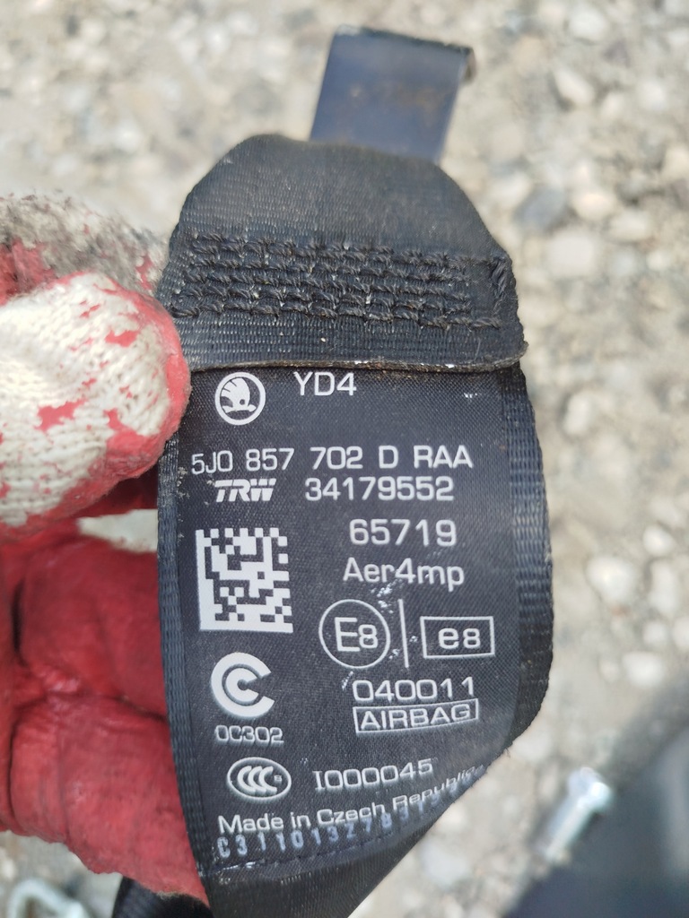 фото №7, Pas безопасности правый перед skoda fabia 2 ii fl 5j0857702d