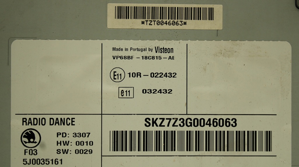 фото №4, Радио cd skoda fabia ii rapid roomster 5j0035161