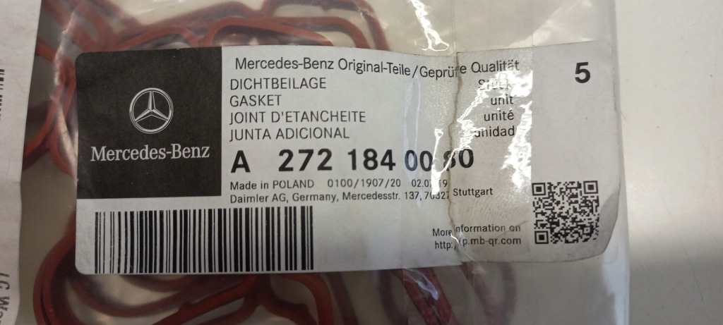 фото №5, Прокладка , корпус фільтра оливи mercedes - benz a272 184 0080