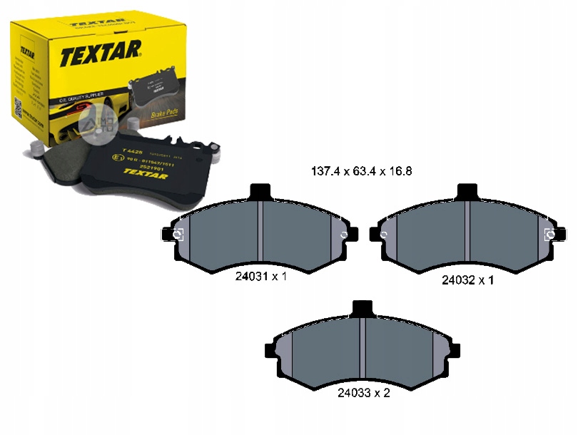 фото №1, Textar 2403101 набор тормозных колодок тормозных, тормоза дисковые