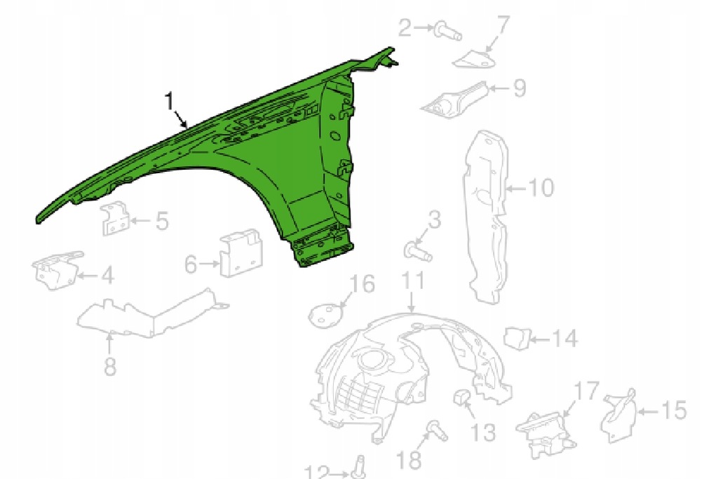 фото №10, Jaguar f-pace x761 передній правий крила новий оригінальний t4a15238