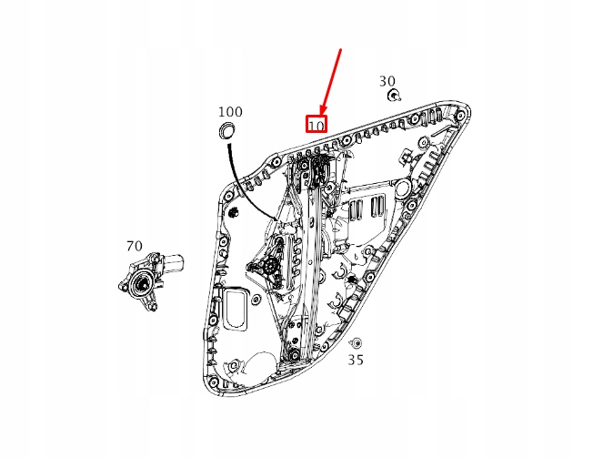 фото №1, Mb gle w167 rear left door power window basic carrier a1677303301