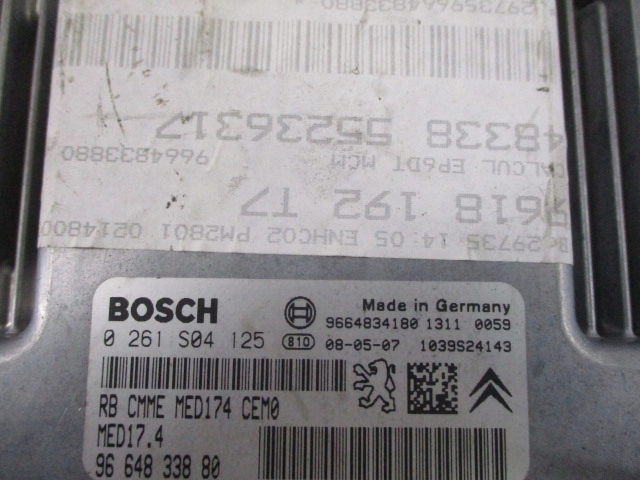 фото №5, Peugeot 308 1.6thp бортовой компьютер 9664833880 0261s04125