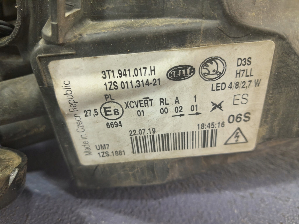 фото №9, Skoda superb ii lift фара лампа перед передня ліва eu 3t1941017h