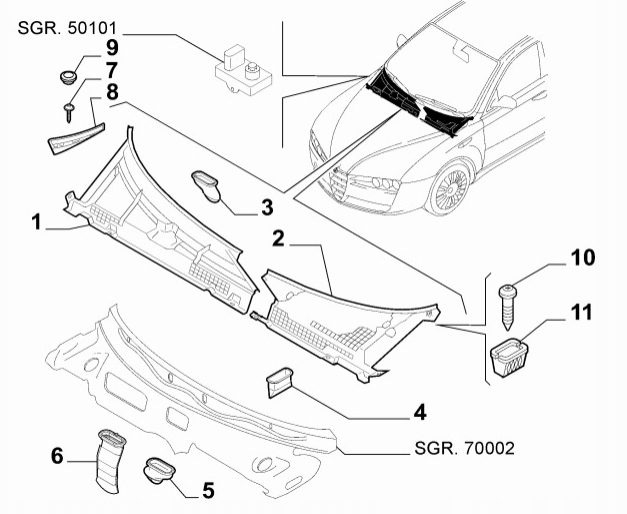 фото №4, Оригінальний номер alfa romeo 159 жабо праве оригінал nowe