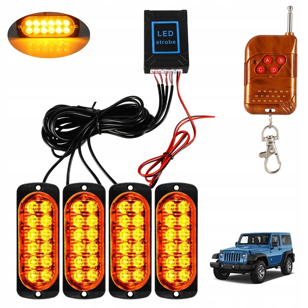 Купить 4x stroboskopowa фонарь  led оранжевая pomoc эвакуатор 12v kogut с пульт