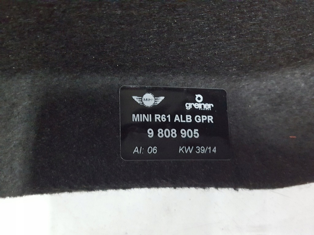 фото №6, Mini paceman r61 10r- полиця багажника задня