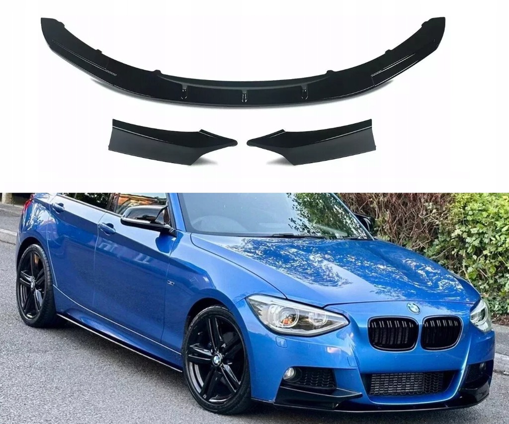 фото №16, Накладка бампера m набор сплиттер чёрный блеск bmw f20 f21 2010-2015