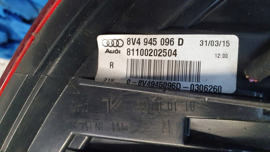 фото №7, Лампа задня права audi a3 8v sportback 8v4945096d led 12-