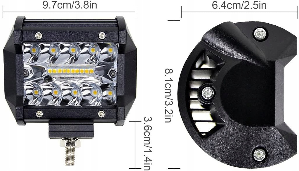 фото №8, Лампа робоча 60w панель led протитуманна фара підрамник вилковий