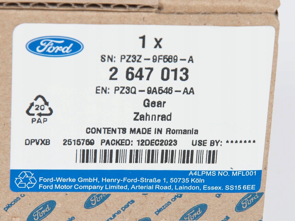 фото №9, Колесо зубчатое насоса впрыска ford 2.0 ecoblue pz3q9a546aa 2647013 orginał