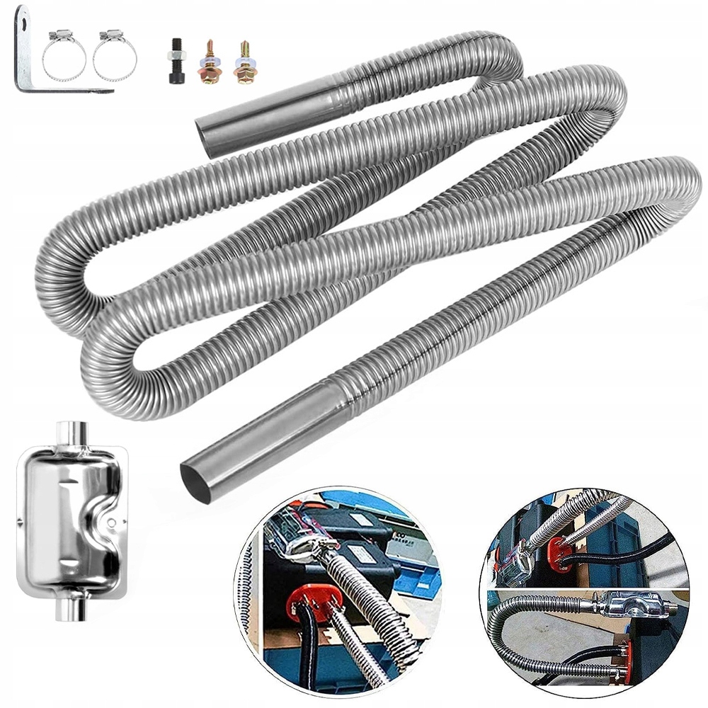 фото №1, Wąż выпускной труба выхлопная выхлопных газов отопления стояночного 3m с глушителем