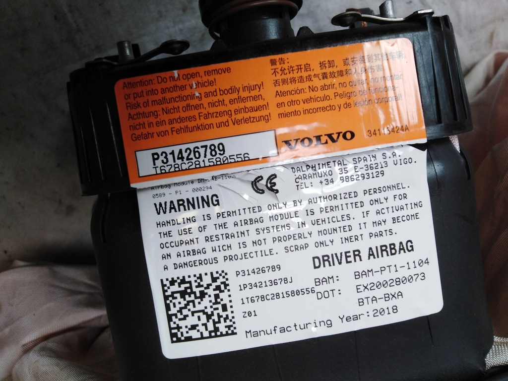 фото №8, Volvo v40 ii lift 18r подушка подушка безпеки водія спрацювання