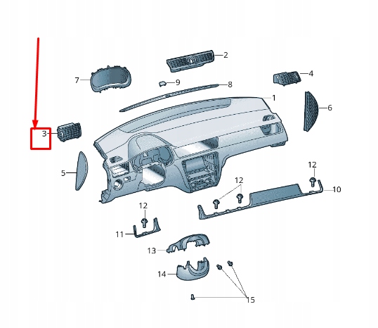 фото №1, Skoda rapid nh left приборная панель air vent 5ja819701bryp