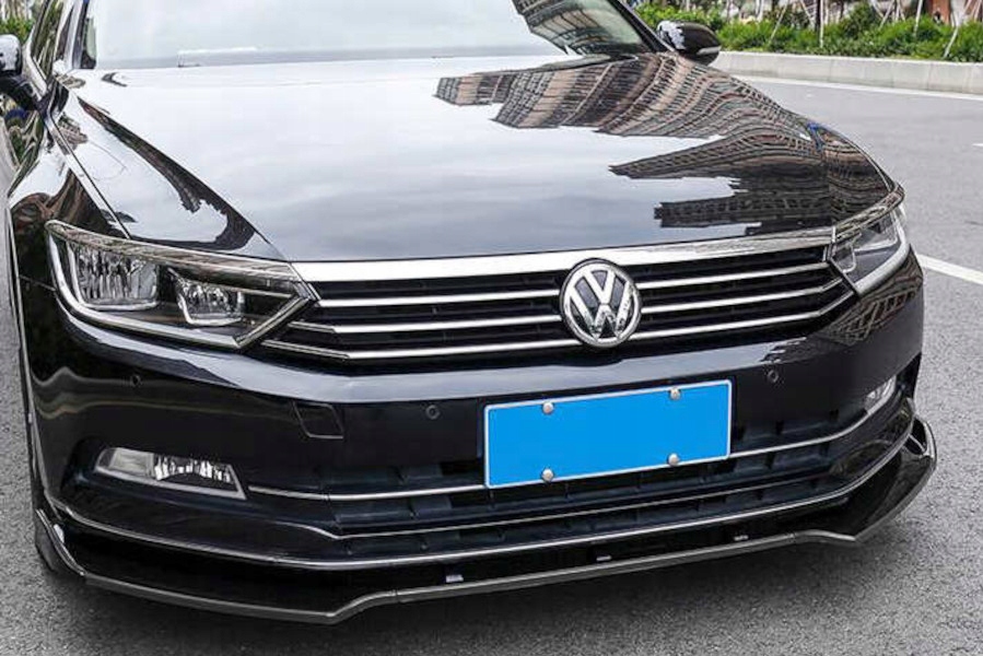 фото №13, Накладка бампера передній do vw passat b8 2014+ чорний лак тюнінг