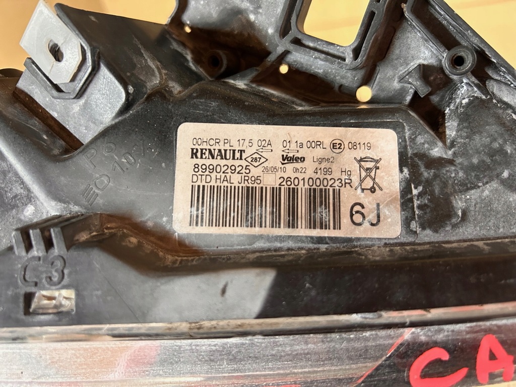 фото №8, Renault grand scenic iii лампа правая 89902925 260600023r