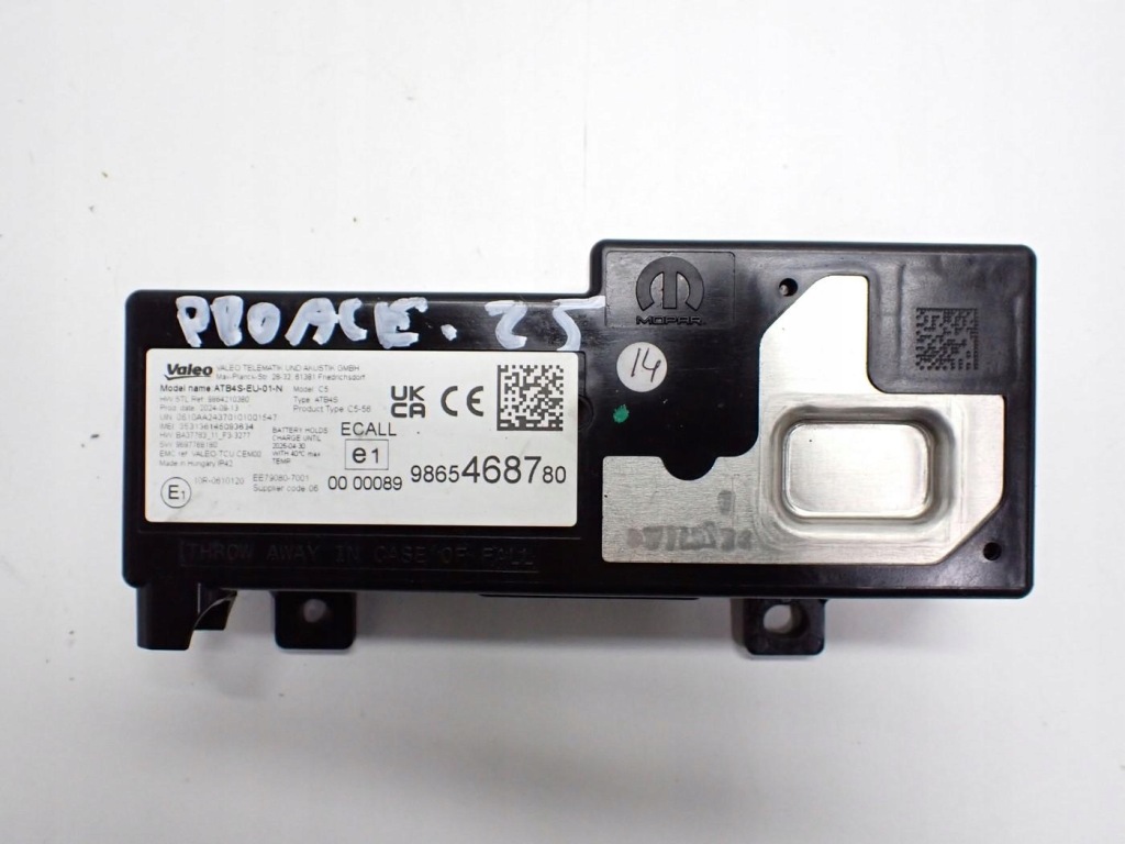 фото №1, Модуль блок управления telematik 9865468780 partner berlingo iv proace city 25r