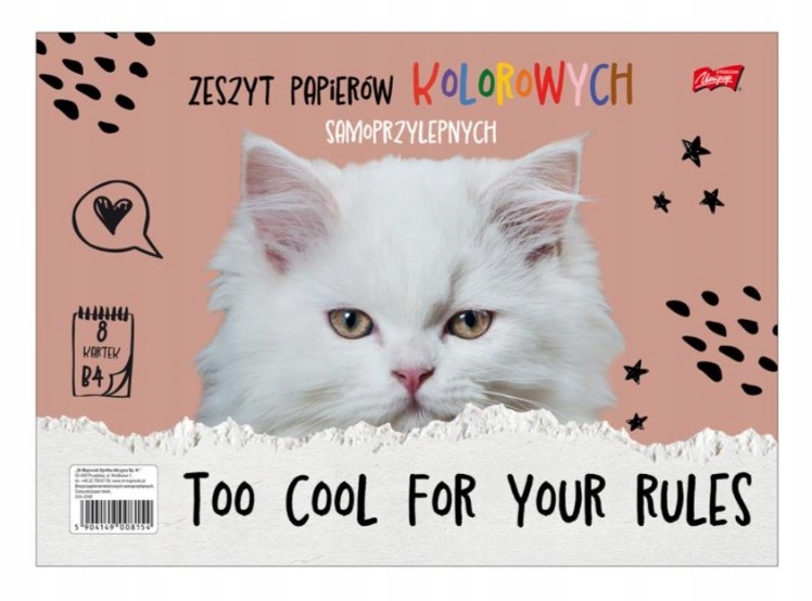 фото №1, Папір кольоровий самоклеючий b4 zeszyt papierów wycinanka великий szkolny