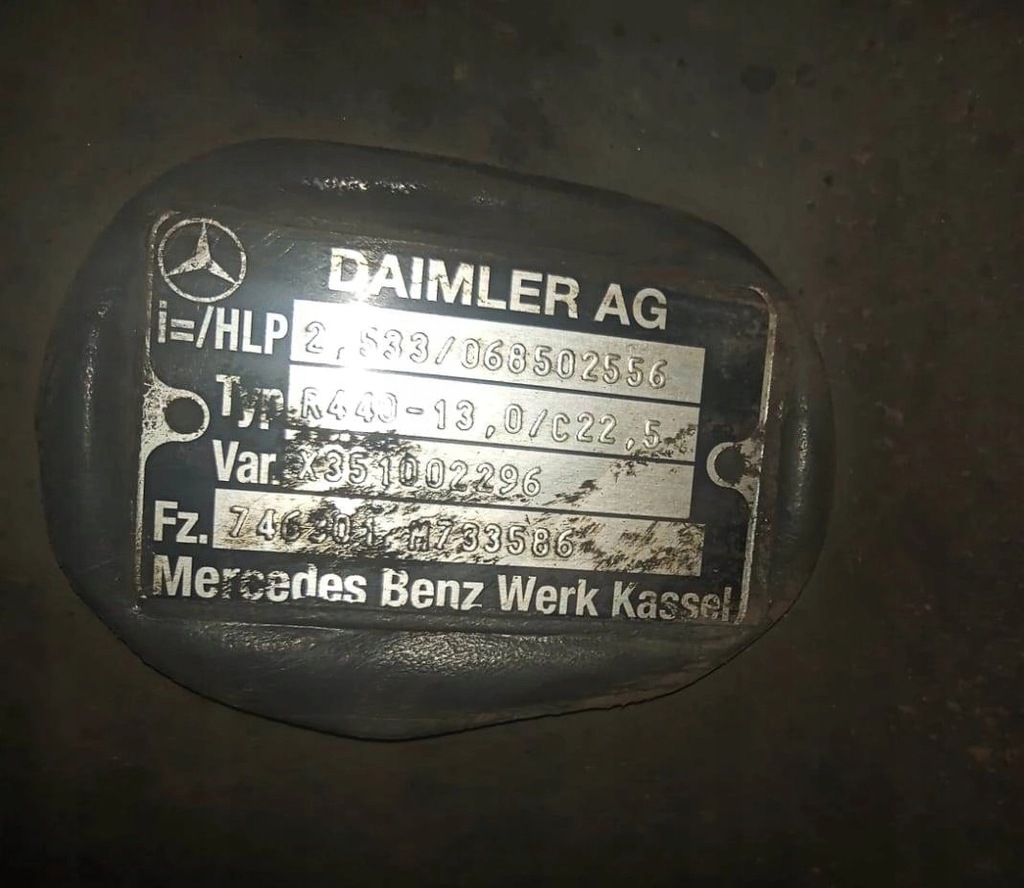 фото №2, Mercedes actros mp4 вкладыш мост мост r440-13 2,533