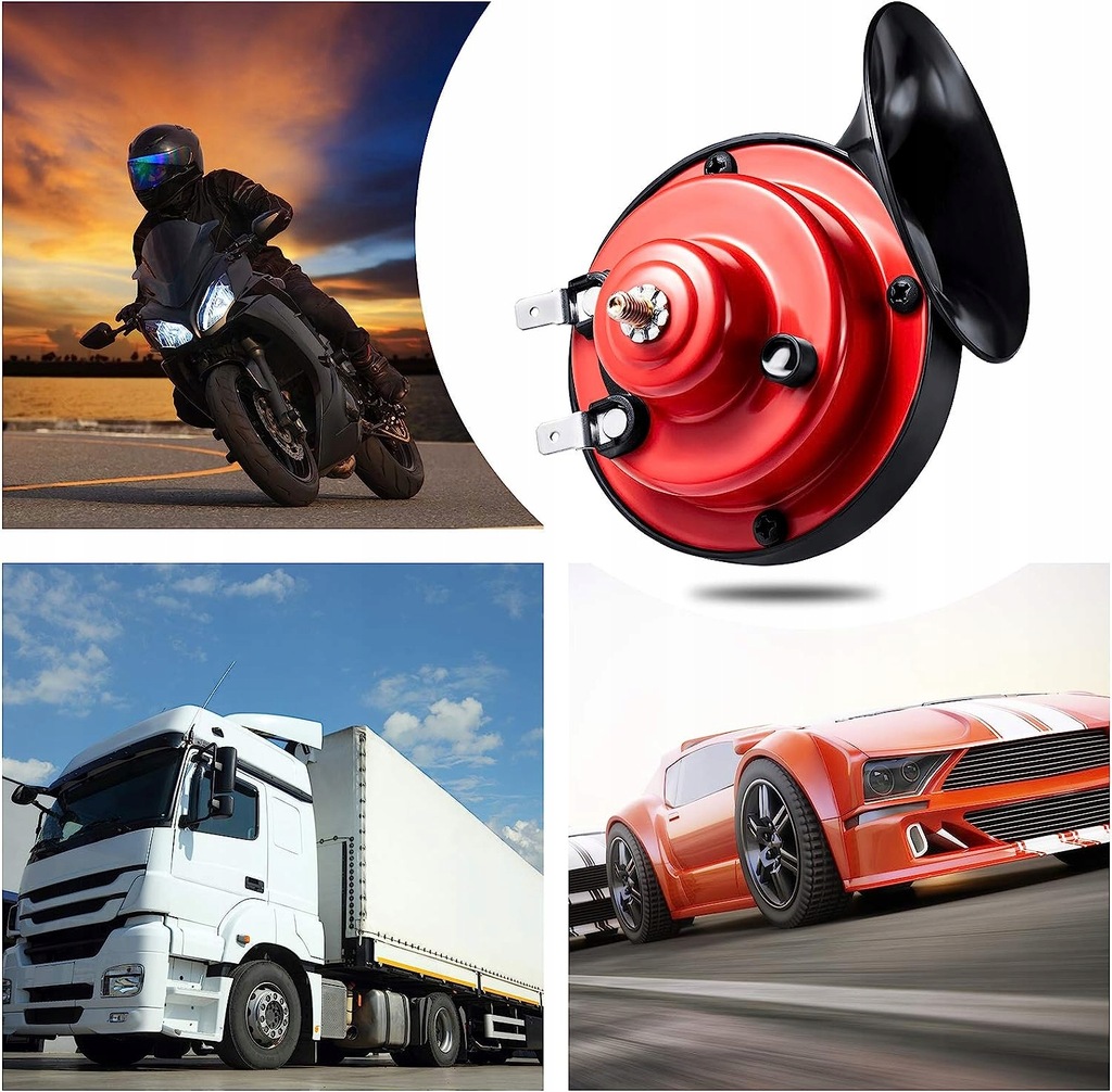 фото №12, Клаксон автомобильный червяк сигнал звуковой dwutonowy 12v 120db motocykla