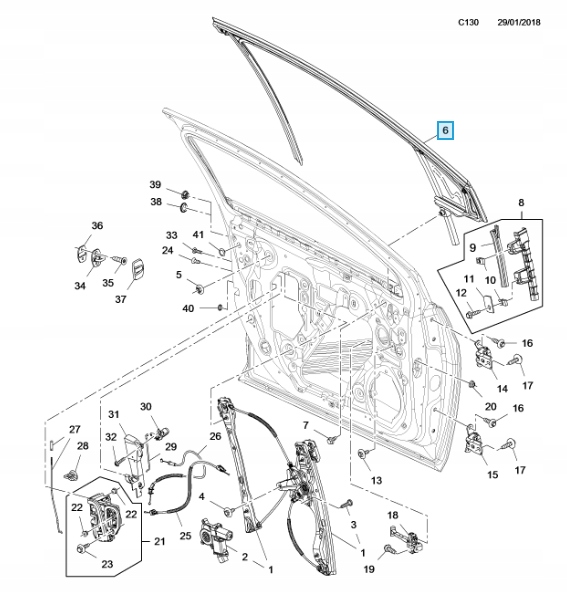 фото №2, Nowa прокладка + стекло дверь левый перед astra k