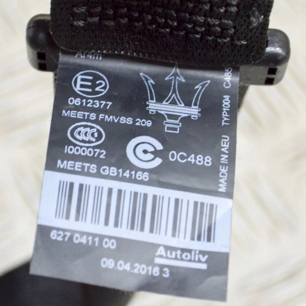 фото №6, Maserati ghibli 2016 pas безпеки сидіння заднього середнього