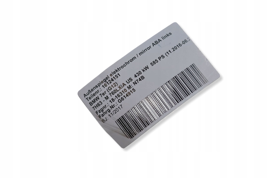 Зеркало наружное левое bmw 7 g11 g12 7437157 5pin с Разборки