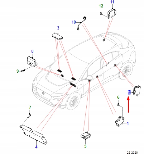 фото №1, Jaguar i-pace x590 rear правый door управление unit lhd t2r78714 original