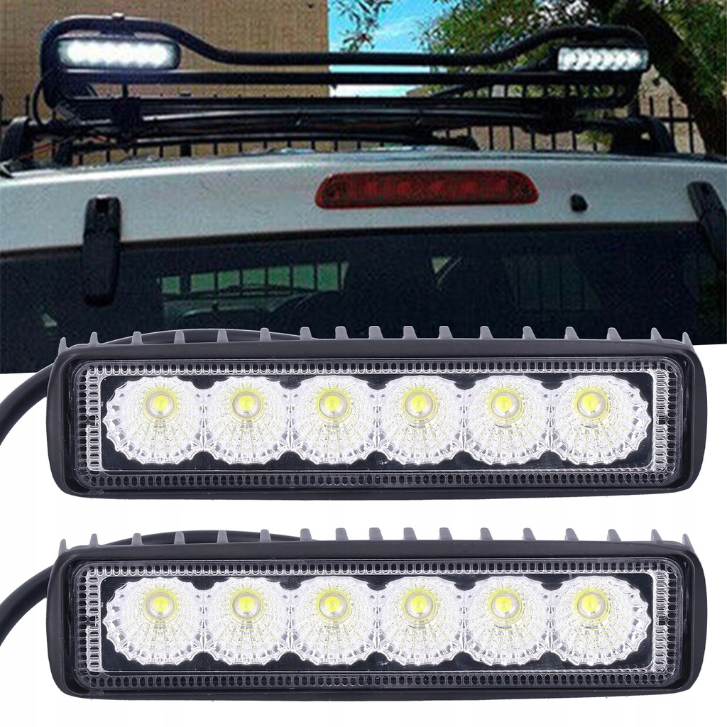 фото №3, 2 szt світло робочий led 18 w ip67 водонепроникний