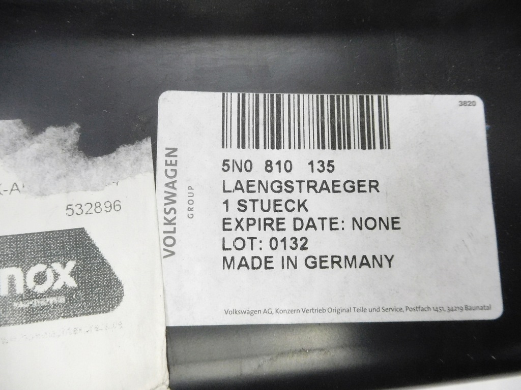 фото №7, Верхній балка бічна volkswagen tiguan оригінальний номер 5n0810135