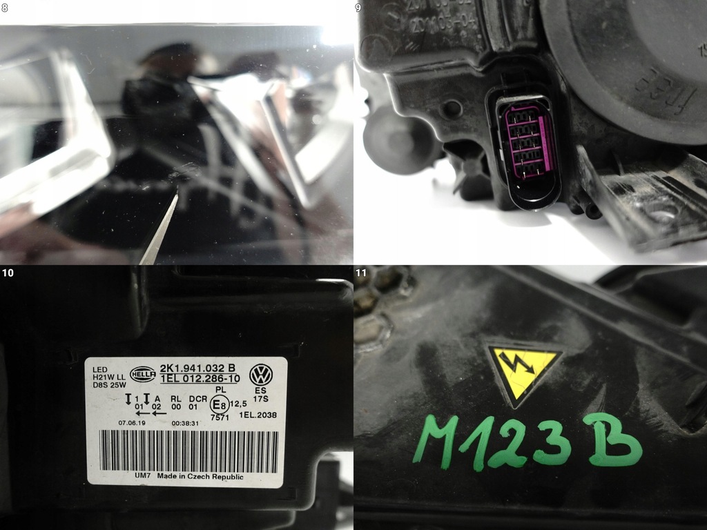 фото №11, Vw caddy 2k1 lift 15-20 лампа ксенон+ led права eu