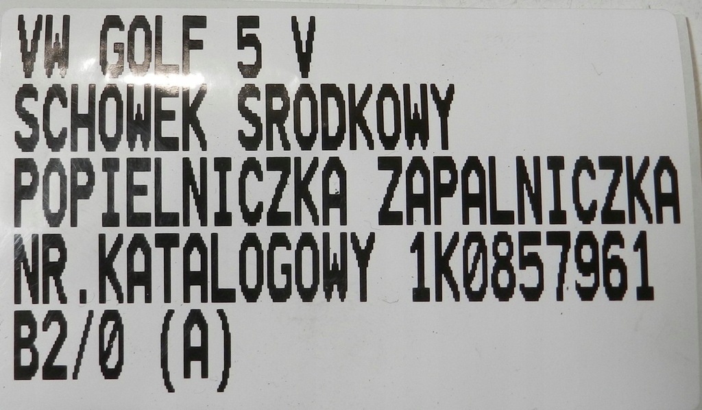 фото №7, Vw golf v бардачок средний пепельница прикуриватель 1k0857961
