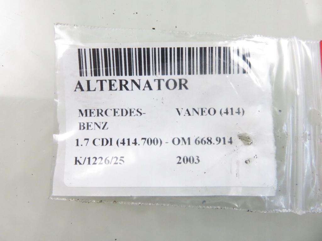 Генератор mercedes vaneo 414 1.7 cdi 2548702 Ціна