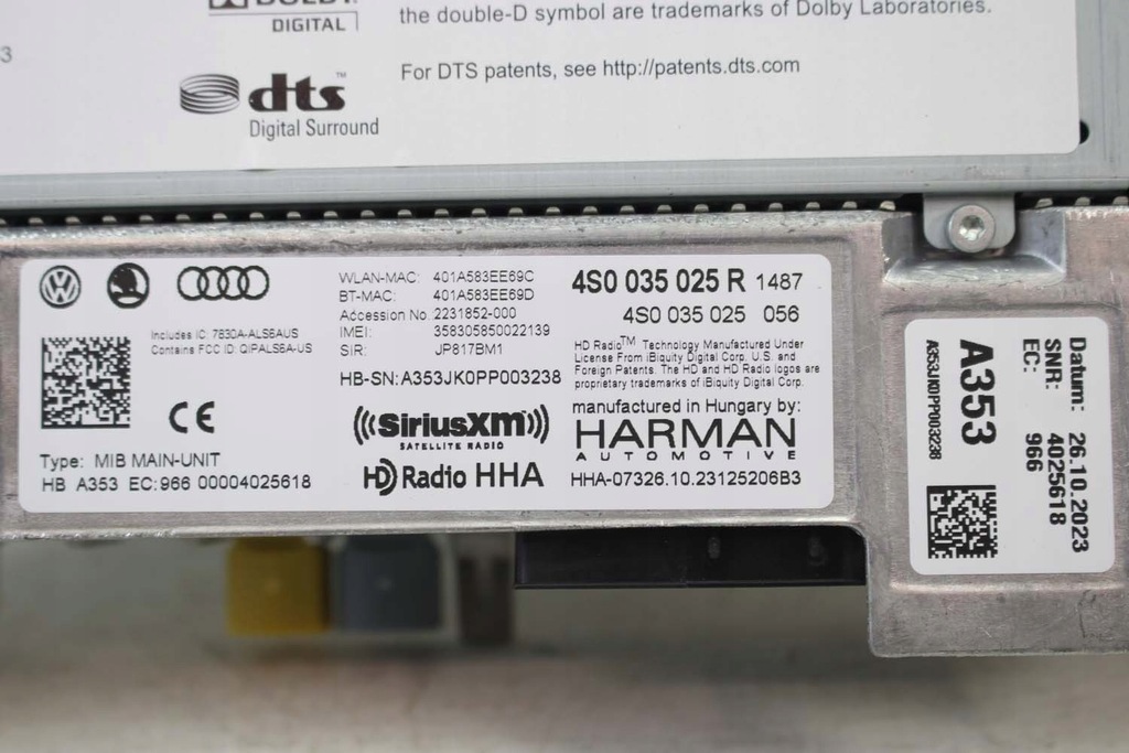 фото №6, Audi r8 зчитувач mmi 4s0035025r 4s0035027r mib ii s