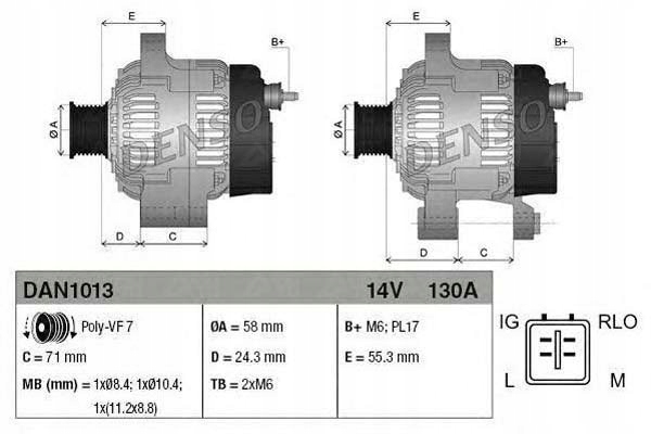 Генератор 14v 130a lexus is 2 toyota avensis c Цена