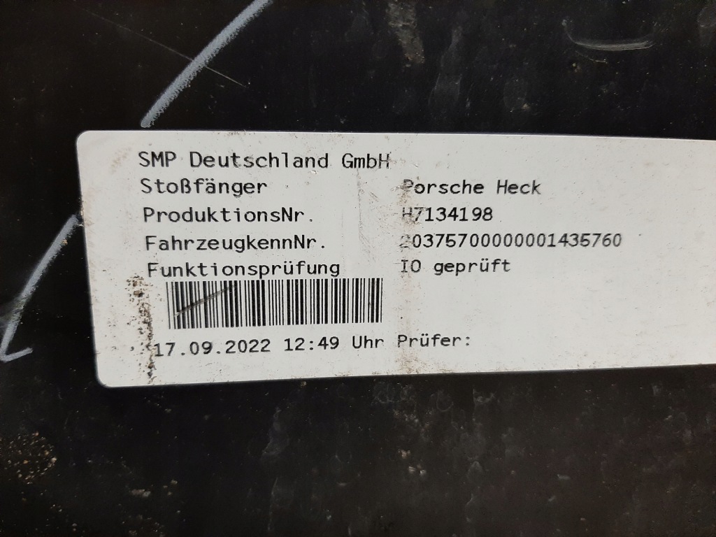 фото №11, Porsche taycan бампер задний задняя 9j1807983m enzianblau