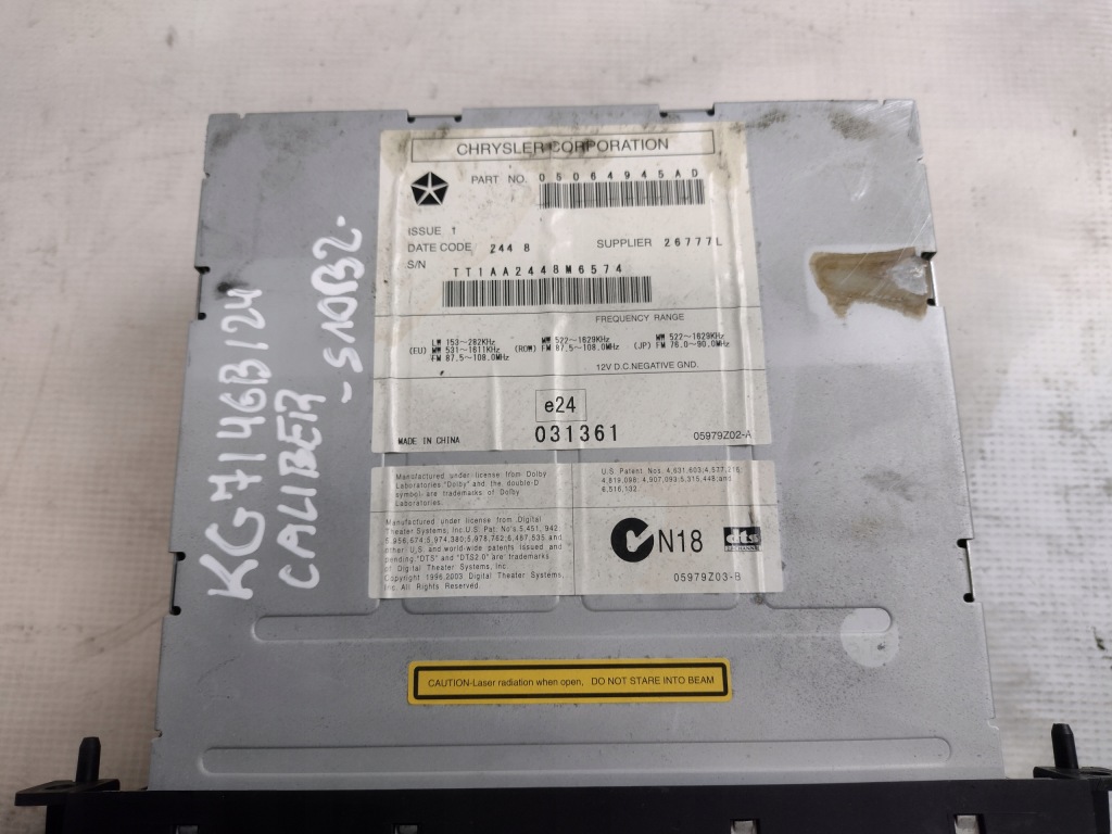 фото №8, Радіопрогравач cd dodge caliber 05064945ad