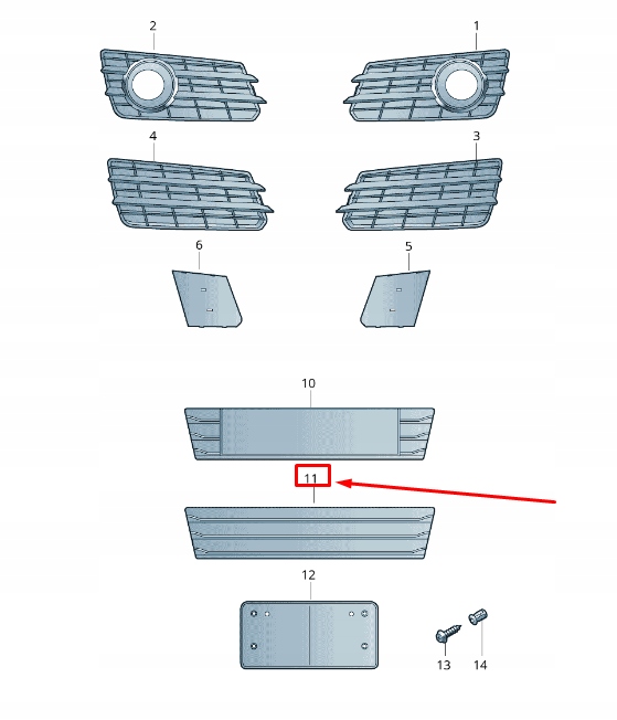 фото №9, Audi a7 sportback 4g передня частина номерний plate тримач 4g8807287t94