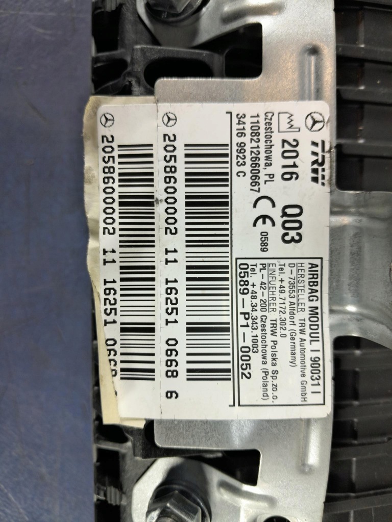 фото №4, Mercedes c w205 подушка подушка безопасности пассажира