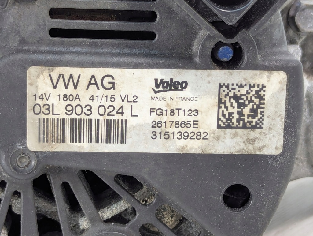 Генератор renault megane 3 03l903024l fg18t123 с Разборки