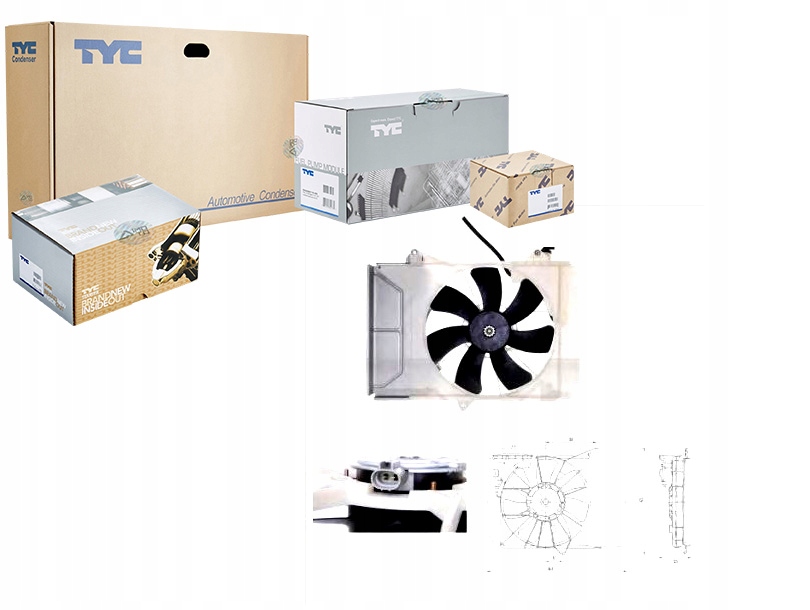 фото №1, Вентилятор радиатора с корпус toyota yaris 1.0-