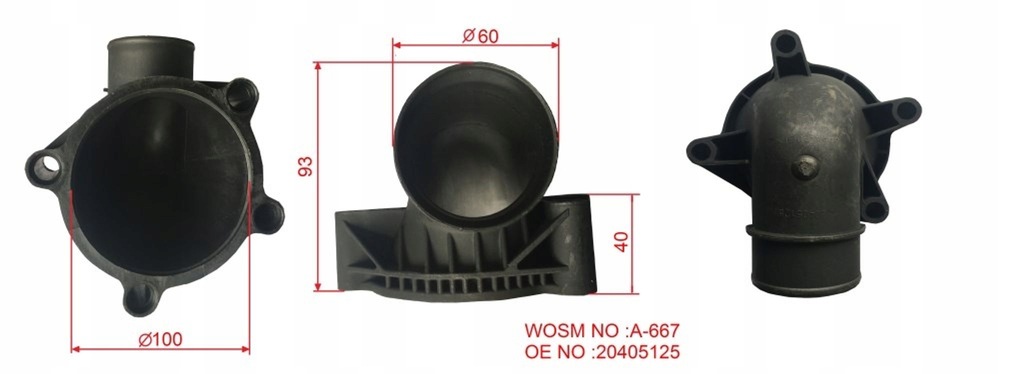 фото №1, Корпус термостата пластиковая rvi volvo fh12 wosiman a-677