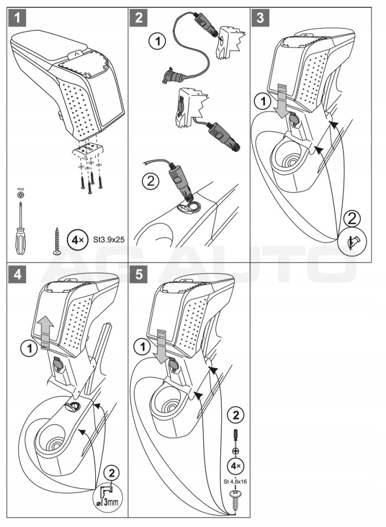 фото №7, Подлокотник с адаптер do renault twingo, 2014- , arm2-black