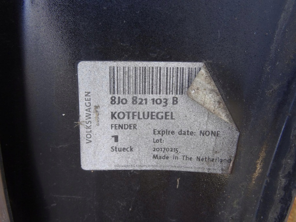 фото №12, Audi tt 8j 06-14 крила лівий перед передній оригінал oem lz9y 8j0821103b