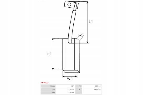 фото №3, Щетка угольная, генератор as-pl ab4001
