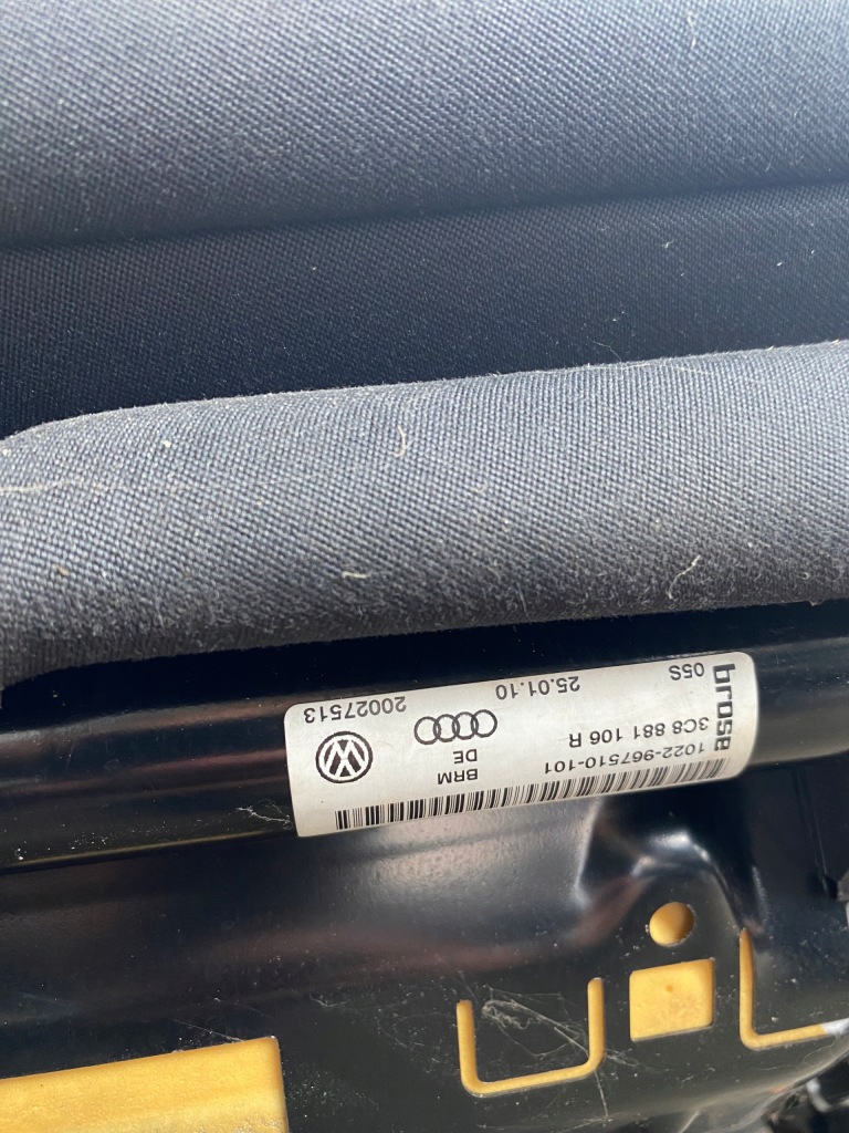 фото №11, Сидіння правий заднє сидіння задня passat cc пасажира перед